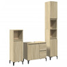 Set de muebles de baño 3 pzas madera contrachapada roble Sonoma 2