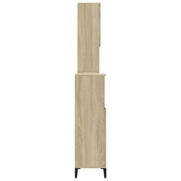 Set de muebles de baño 3 pzas madera contrachapada roble Sonoma M 5