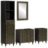 Conjunto de muebles de baño 4 piezas madera maciza de mango 1