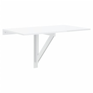 Mesa de pared plegable contrachapada blanco brillo 100x60x56 cm H