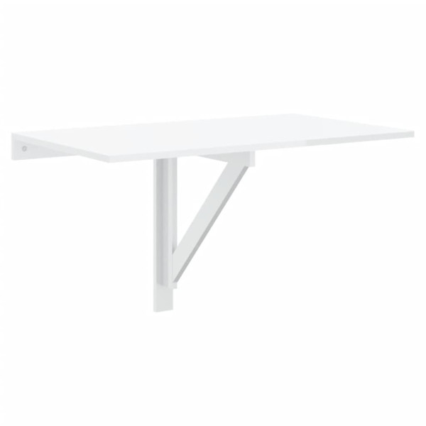 Mesa de parede dobrável derivados de madeira branco brilhante M 2