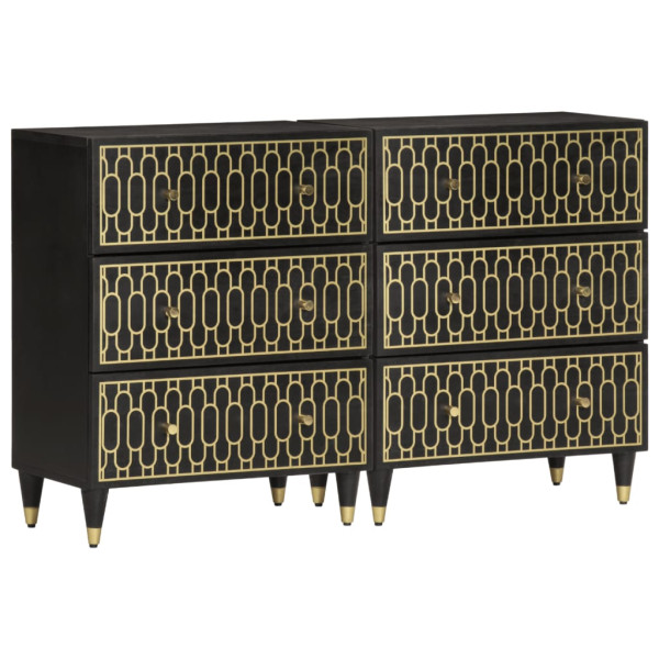 Aparador 2 piezas madera maciza de mango 60x33x75 cm D