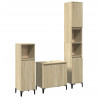 Set de muebles de baño 3 pzas madera contrachapada roble Sonoma 2