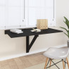 Mesa de pared plegable madera contrachapada negra 100x60x56 cm 1