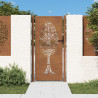 Puerta de jardín acero corten diseño árbol 105x205 cm 1