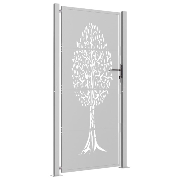 Puerta de jardín acero corten diseño árbol 105x205 cm M 3