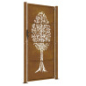 Portão de jardim 105x205 cm aço corten design árvore 5