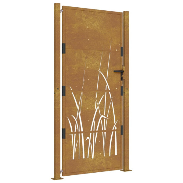 Puerta de jardín acero corten diseño hierba 105x180 cm M 2
