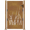 Puerta de jardín acero corten diseño hierba 105x130 cm 4
