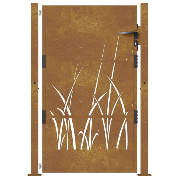 Puerta de jardín acero corten diseño hierba 105x155 cm M 4
