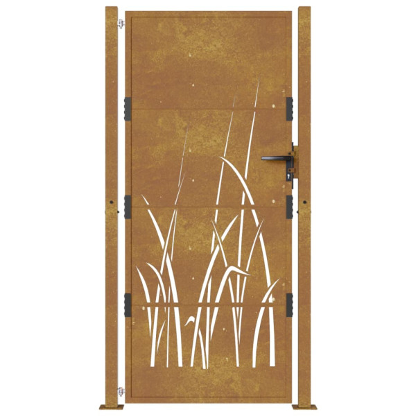 Puerta de jardín acero corten diseño hierba 105x205 cm M 4