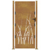 Portão de jardim 105x205 cm aço corten design erva 4