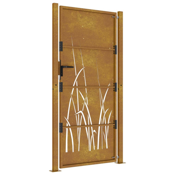 Puerta de jardín acero corten diseño hierba 105x205 cm M 5
