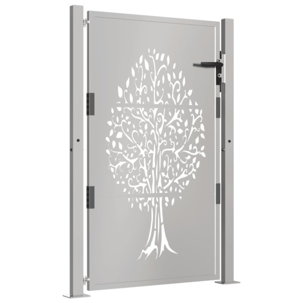 Puerta de jardín acero corten diseño árbol 105x155 cm M 3