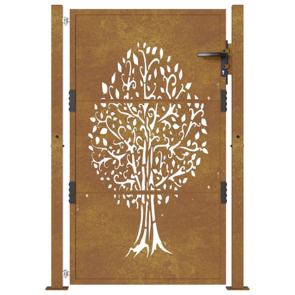 Puerta de jardín acero corten diseño árbol 105x155 cm M 4