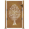 Puerta de jardín acero corten diseño árbol 105x155 cm 4