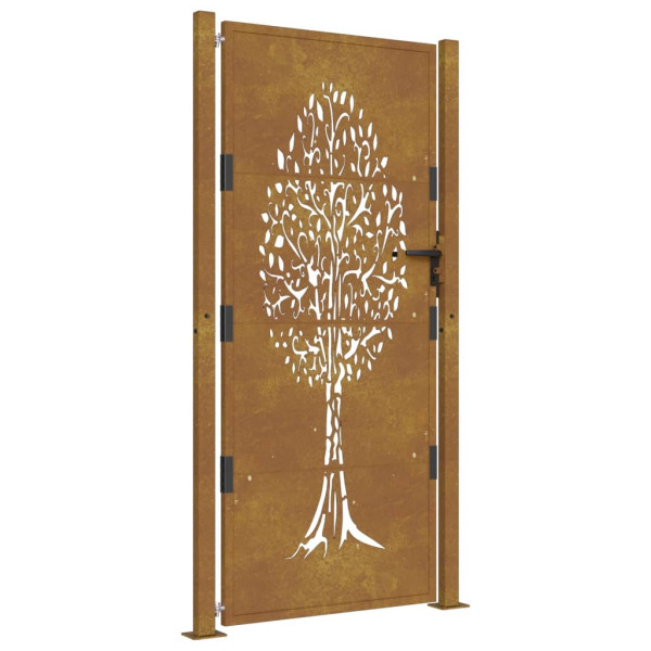 Puerta de jardín acero corten diseño árbol 105x180 cm M 2