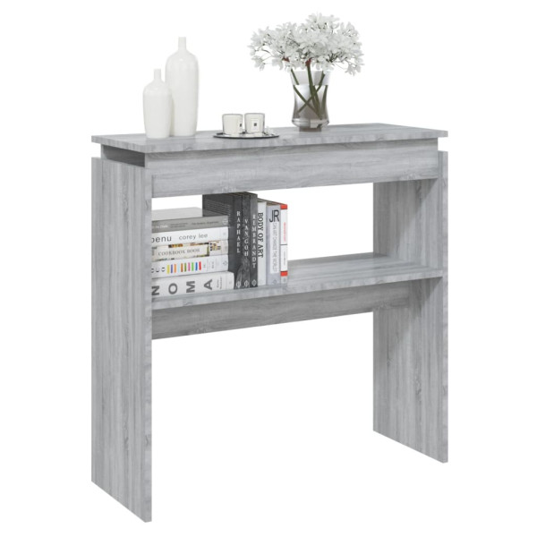 Mesa consola madera contrachapada gris Sonoma 80x30x80 cm M 5