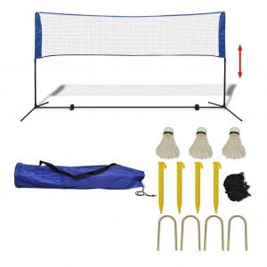 Conjunto rede de badminton com volantes 300 x 155 cm H