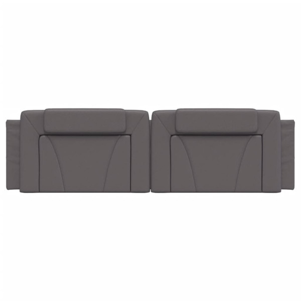 Almofadão de cabeceira 180 cm couro artificial cinzento M 5