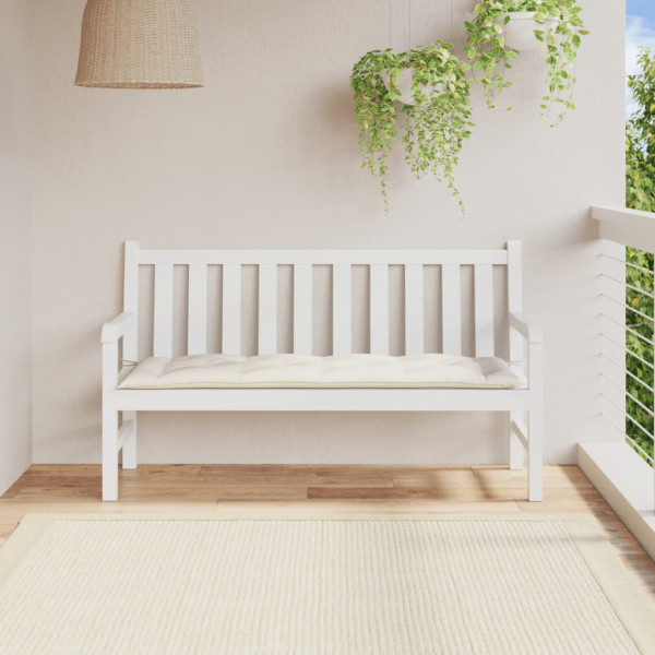Almofadão p/ banco de jardim 150x50x7 cm mesclado tecido creme M 3
