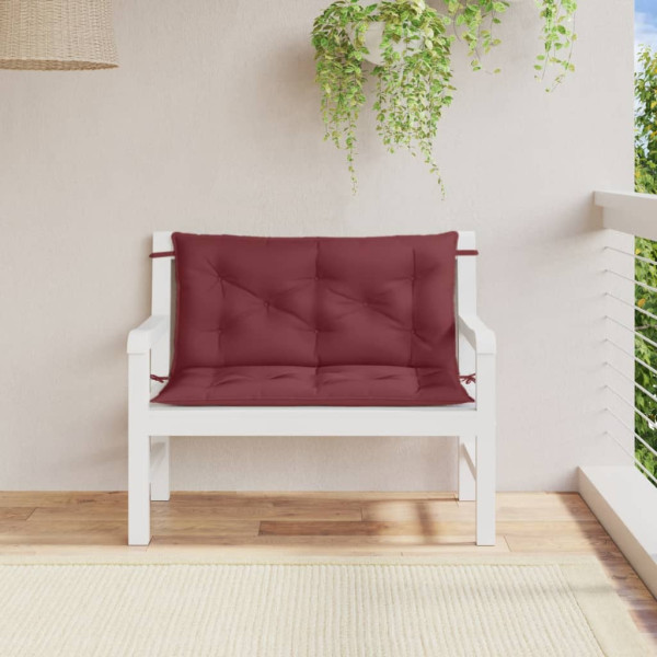 Almofadões banco jardim 2pcs 100x50x7cm mesclado vermelho tinto M 3