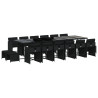 Set de muebles jardín 17 pzas con cojines ratán sintético negro 2