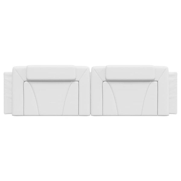 Cabecero de cama acolchado cuero sintético blanco 180 cm M 5