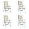 Cojines silla respaldo alto 4 uds tela crema melange 120x50x7cm 1