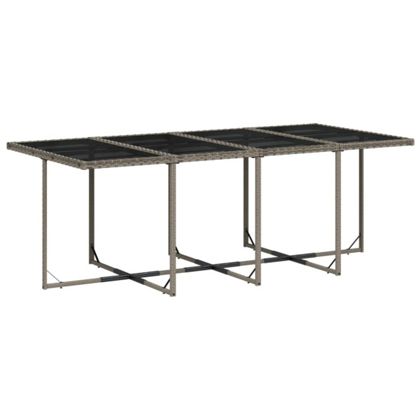 Set comedor jardín 9 pzas y cojines ratán sintético gris M 3