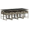 Set comedor jardín 9 pzas y cojines ratán sintético gris 4