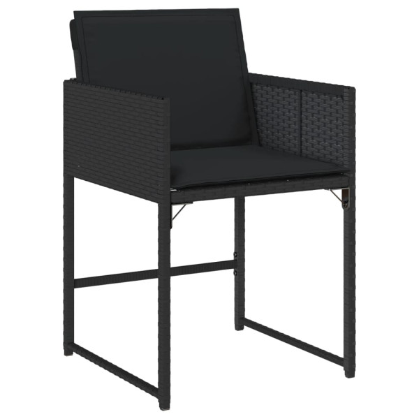 Set de comedor jardín 11 pzas con cojines ratán sintético negro M 3