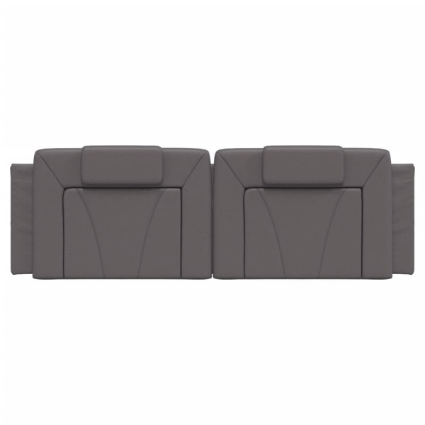 Almofadão de cabeceira 160 cm couro artificial cinzento M 5