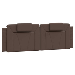 Cabecero de cama acolchado cuero sintético marrón 160 cm H