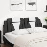 Cabecero de cama acolchado cuero sintético negro blanco 160 cm 3