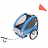 Atrelado de bicicleta cinzento e azul 30 kg 1