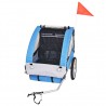 Remolque de bicicleta para niños gris y azul 30 kg 2