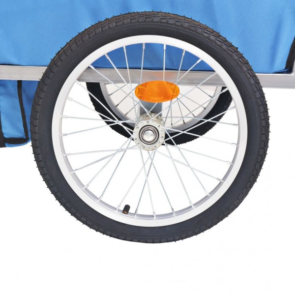 Atrelado de bicicleta cinzento e azul 30 kg M 4