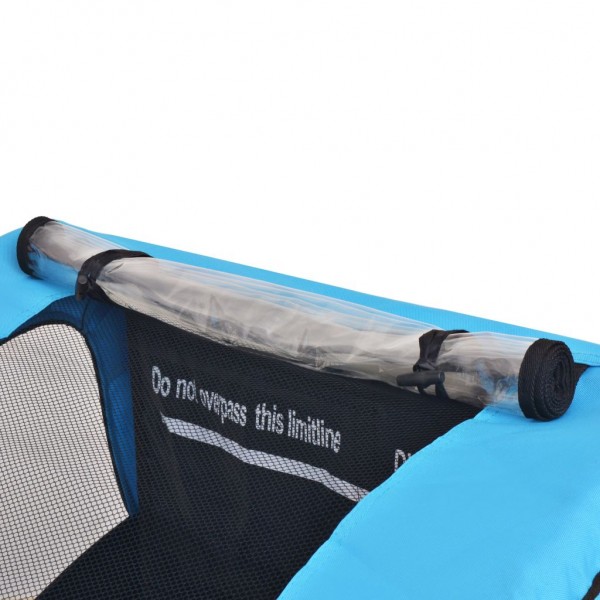 Atrelado de bicicleta cinzento e azul 30 kg M 3