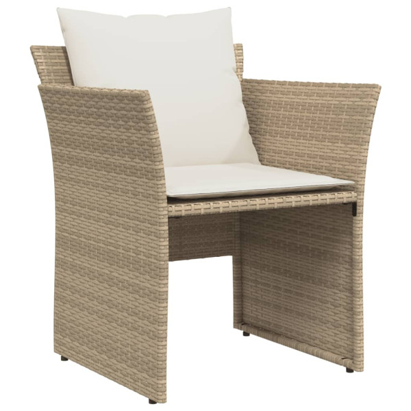 Sillón de jardín con reposapiés ratán sintético beige M 4