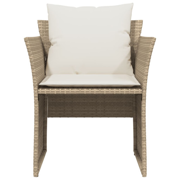 Sillón de jardín con reposapiés ratán sintético beige M 5