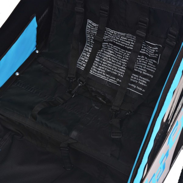 Atrelado de bicicleta cinzento e azul 30 kg M 5