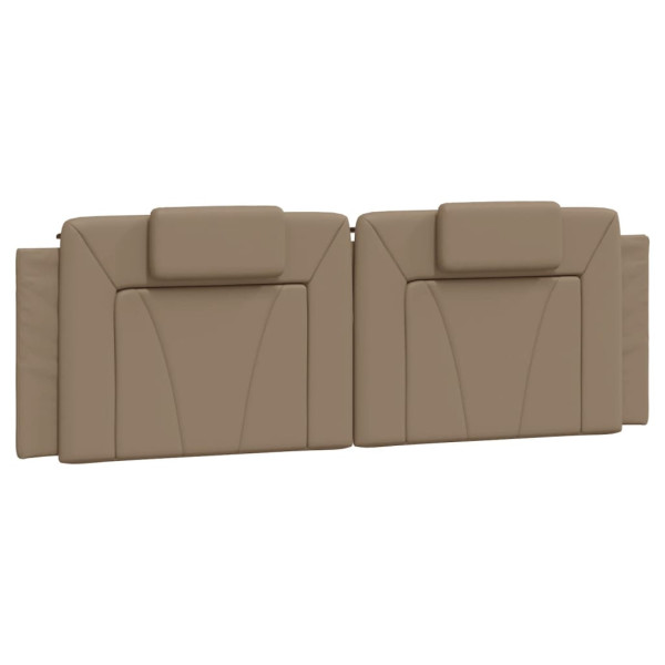 Cabecero de cama acolchado cuero sintético capuchino 160 cm M 2