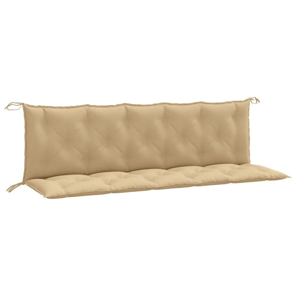 Cojines para banco jardín 2 uds tela beige melange 180x50x7 cm M 2