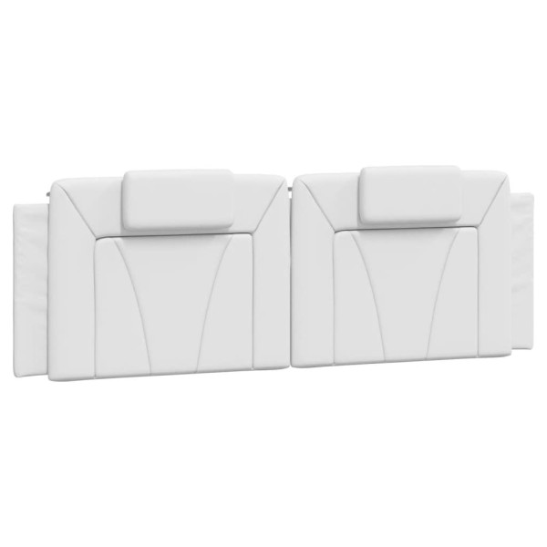 Cabecero de cama acolchado cuero sintético blanco 160 cm M 2