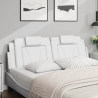 Cabecero de cama acolchado cuero sintético blanco 160 cm 4
