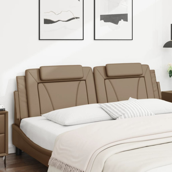 Cabecero de cama acolchado cuero sintético capuchino 180 cm M 3