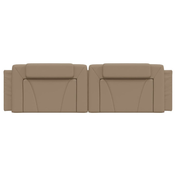 Cabecero de cama acolchado cuero sintético capuchino 180 cm M 5
