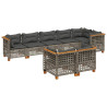 Set de sofás de jardín y cojines 8 piezas ratán sintético gris 2