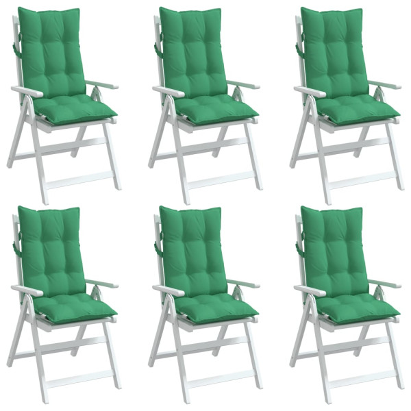 Cojines de silla con respaldo alto 6 uds tela Oxford verde M 4